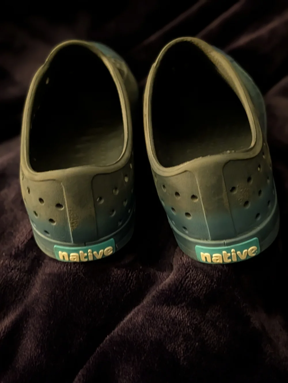 Native Kids Slip-On Perforated Shoes - Teal